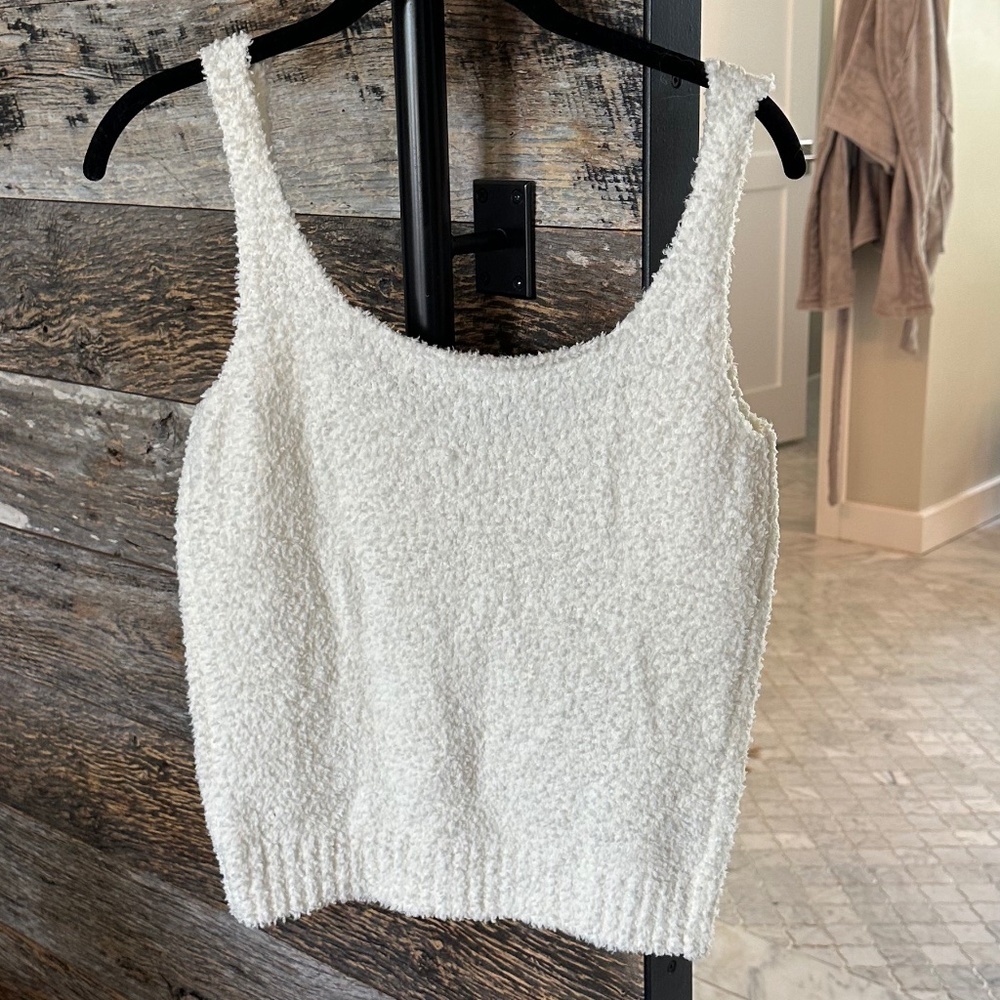 SKIMS Cozy Knit Tank Bone Bouclé Soft Stretch Lounge Top 2X/3X - Picture 3 of 10